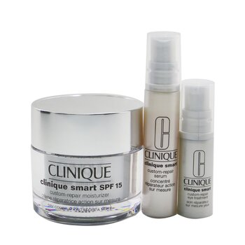 Derm Pro Solutions Clinique Smart (For Custom De-Aging) Set: Moisturizer SPF 15 50ml+ Serum 10ml+ Eye Treatment 5ml